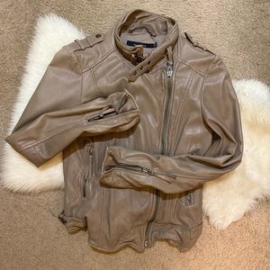 Muubaa Leather Bomber Jacket - Size 6